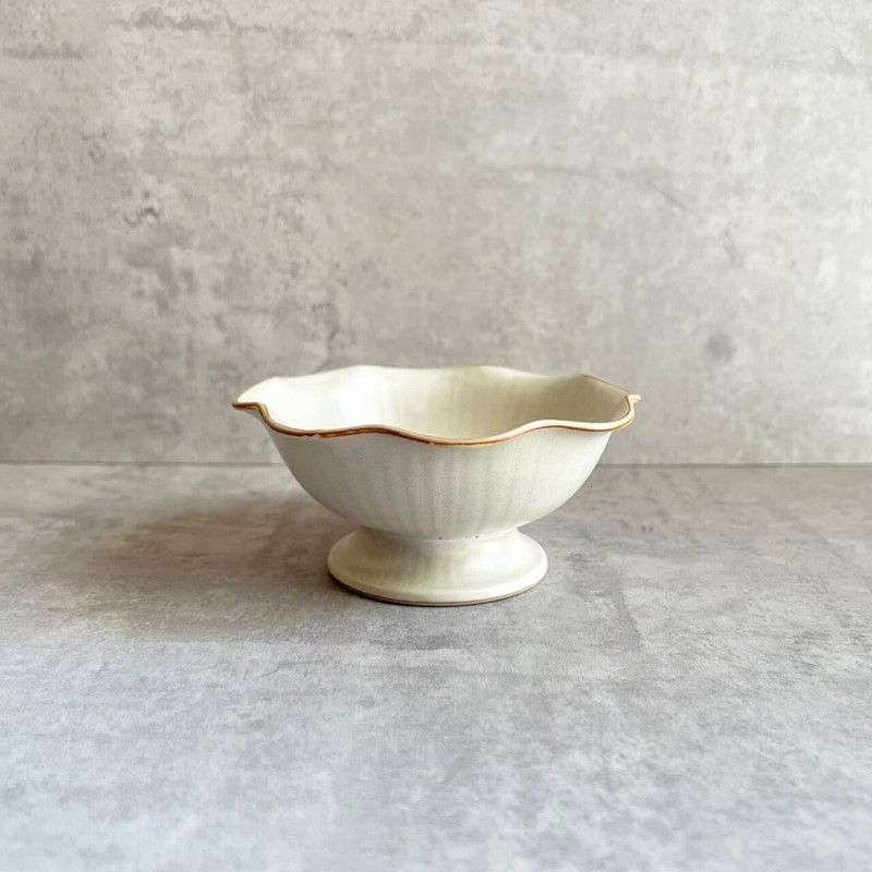 craftフリル高台鉢（白）